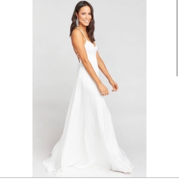 Show Me Your Mumu Godshaw Goddess maxi dress in ivory luxe satin - Picture 2 of 13